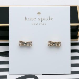 Kate Spade Ready Set Bow Gold Stud Earrings New